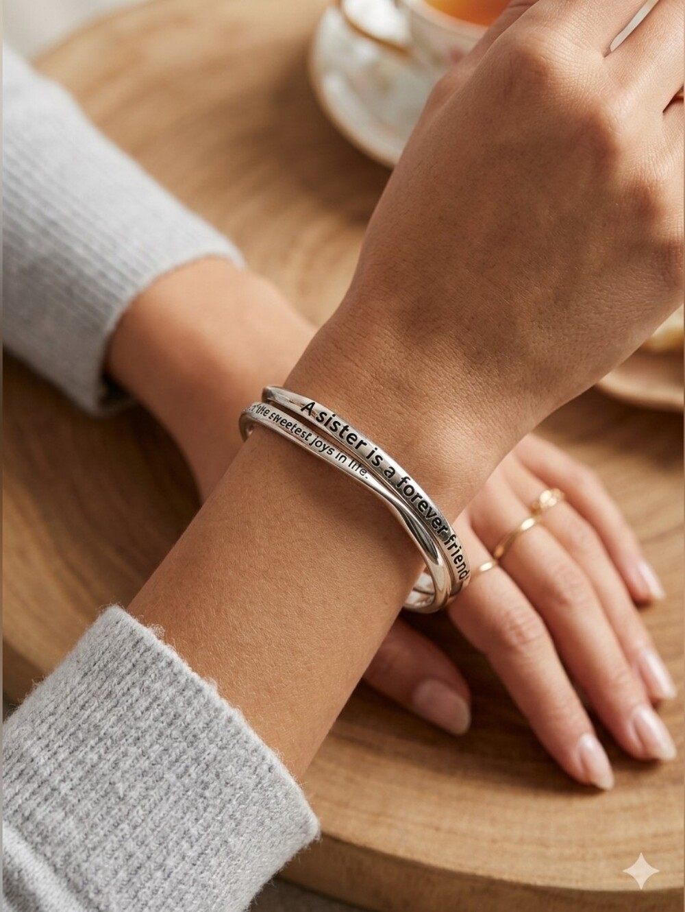 Friendship + Sister Inspirational Message Bangles (2)